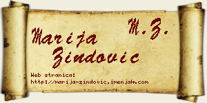 Marija Zindović vizit kartica